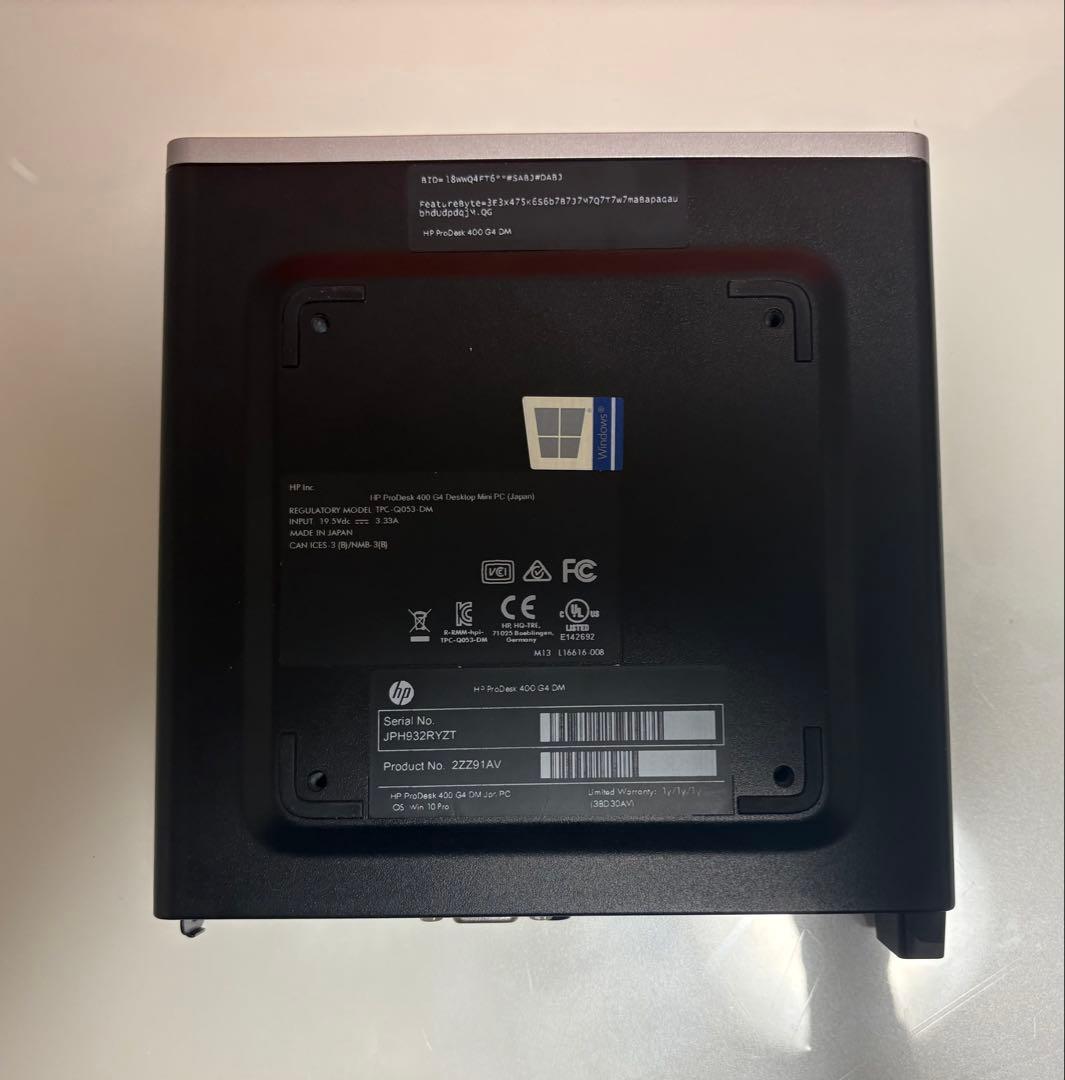 HP ProDesk 400 G4 DM Core G5400t メモリ8GB