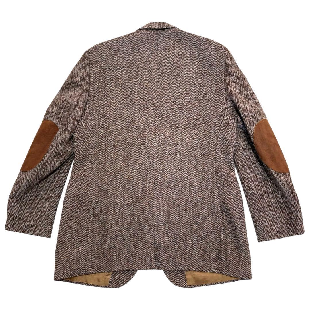 美品 Harris Tweed ヘリンボーン ジャケット クルミボタン L