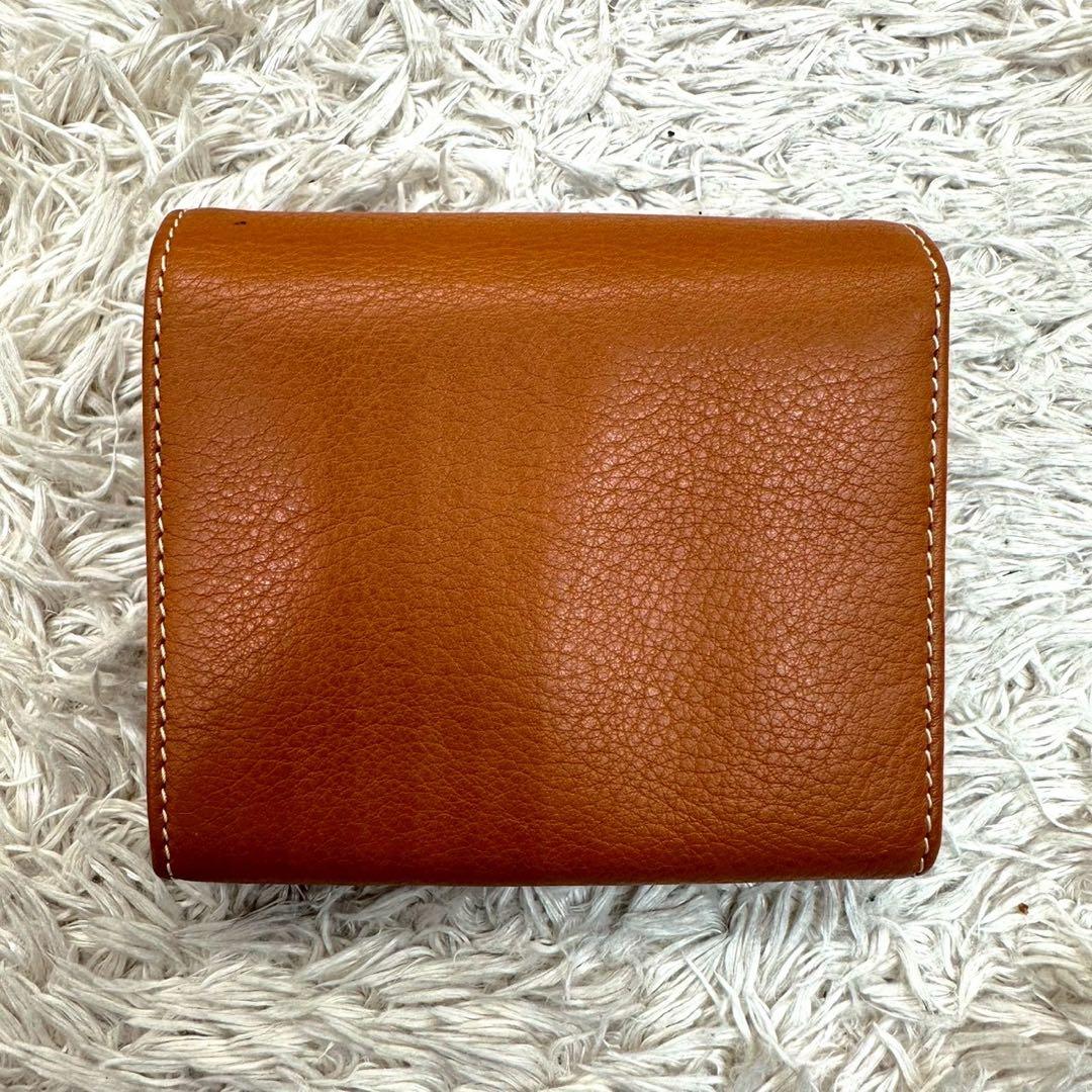 【美品】クリスチャンディオール 二つ折り財布 キャメル D金具