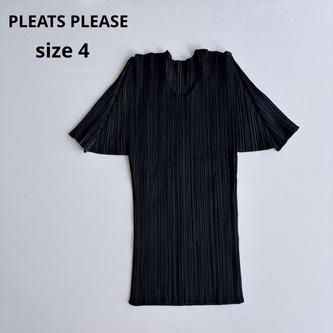 極美品✨PLEATS PLEASEプリーツプリーズ　トップス　半袖　サイズ4 黒