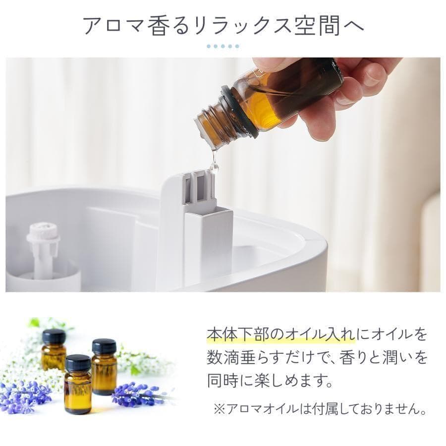 加湿器 超音波式 大容量 5l 小型 卓上ハイブリッド加熱式除菌 ブラック