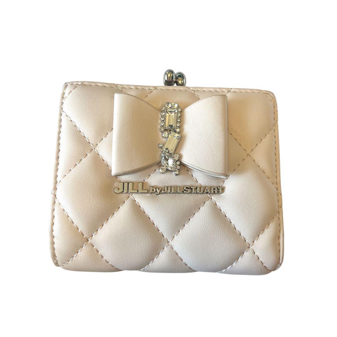 【美品】JILL STUART RIBBONキルトウォレット がま口二つ折り財布