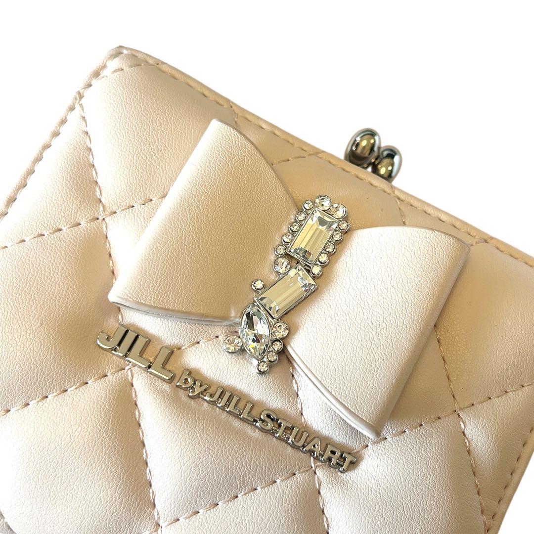 【美品】JILL STUART RIBBONキルトウォレット がま口二つ折り財布