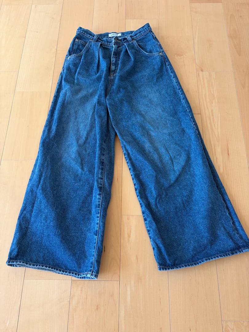 スローブイエナ　LE DENIMタックワイド　バギーデニムパンツ　38