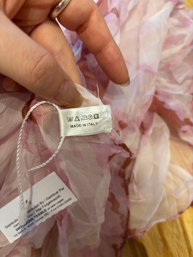 MaxMara 大判シフォンストール ピンク シルク 新品未使用