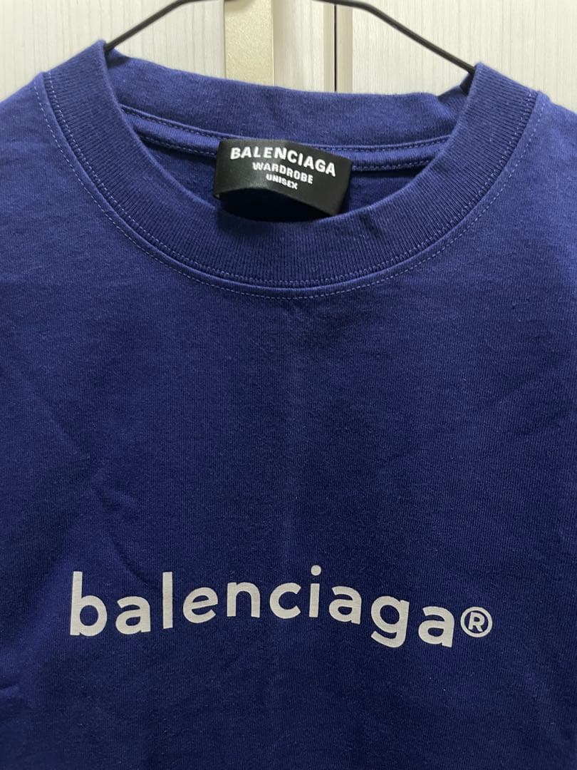 balenciaga ロゴプリント Tシャツ ブルーネイビー系