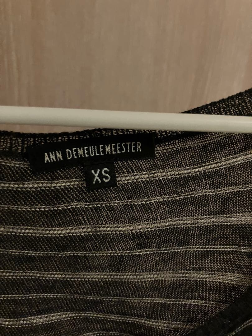 ANN DEMEULEMEESTER タンクトップ XS チャコール/ストライプ