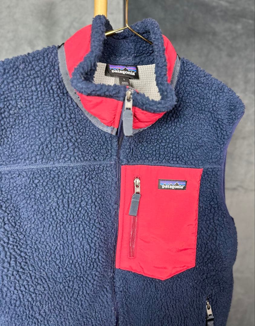 Patagonia レトロX ベスト L 23048 ネイビー 赤ポケット