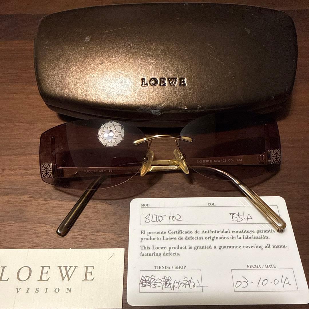 ★LOEWE★サングラス　ブラウン　アナグラム