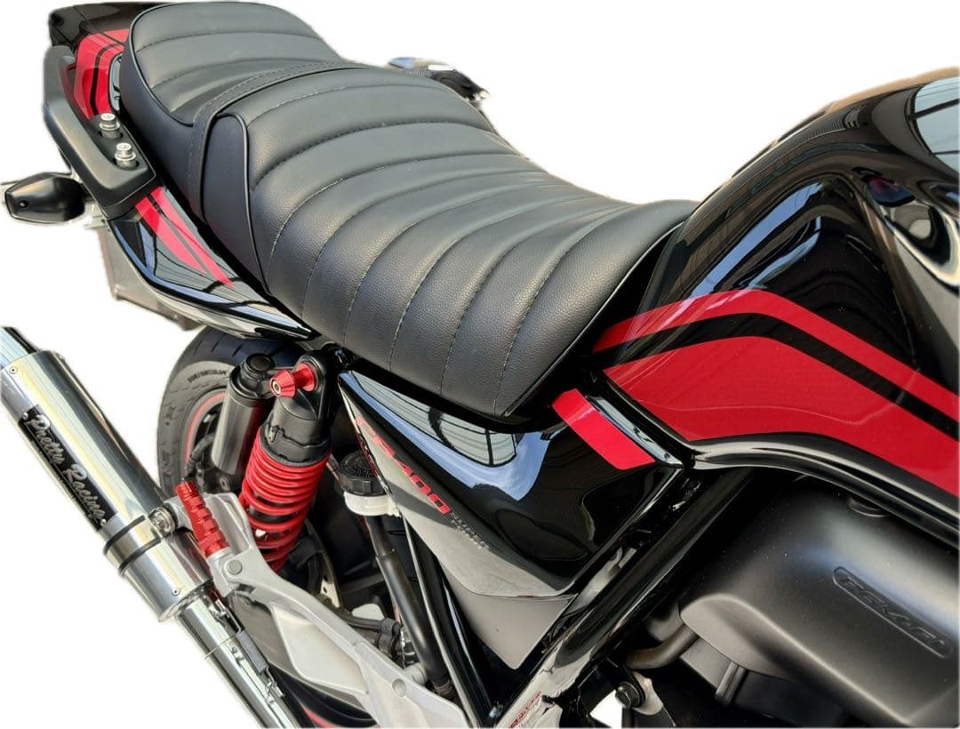 黒レザー タックロールシート ホンダ CB400SF SB NC39 NC42