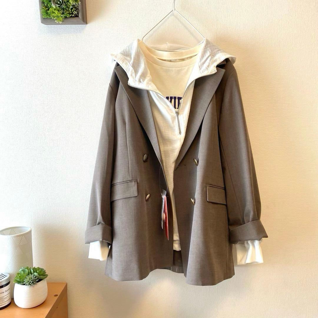 【新品未使用】ウツクシルエット　ダブルジャケット　モカ　Lサイズ　完売品
