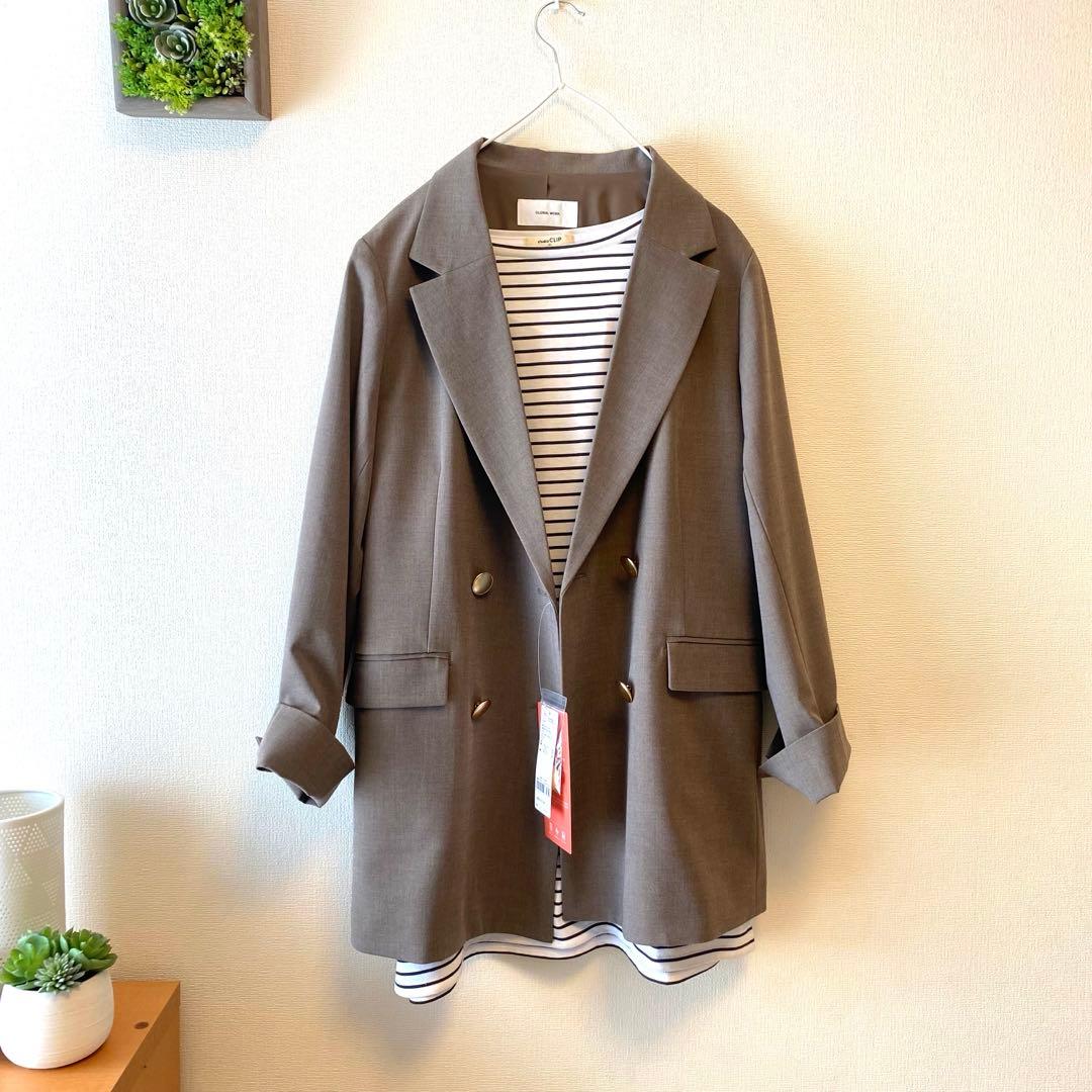 【新品未使用】ウツクシルエット　ダブルジャケット　モカ　Lサイズ　完売品
