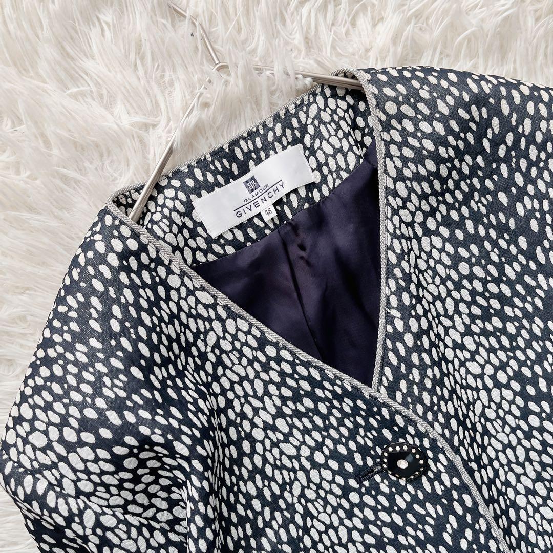 【美品】希少 ジバンシー ロングコート ラメ 総柄 大きいサイズ 2XL