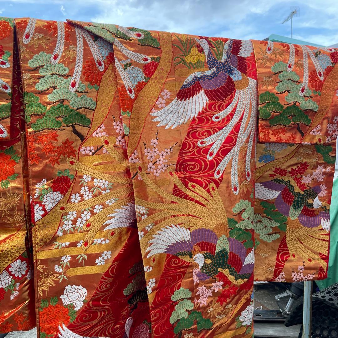 千*代様 中古 着物 振袖 裾綿入り 打掛 婚礼 刺繍 アンティーク