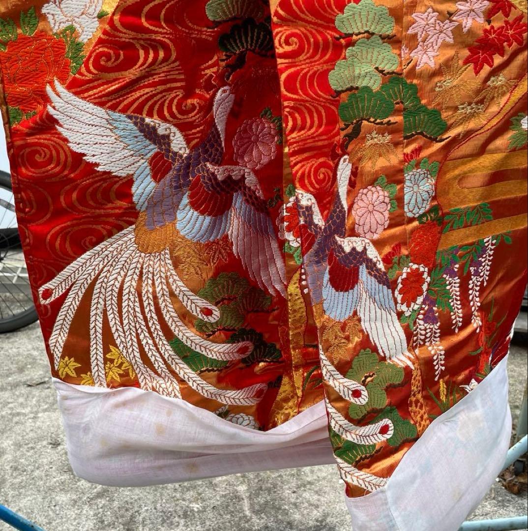 千*代様 中古 着物 振袖 裾綿入り 打掛 婚礼 刺繍 アンティーク