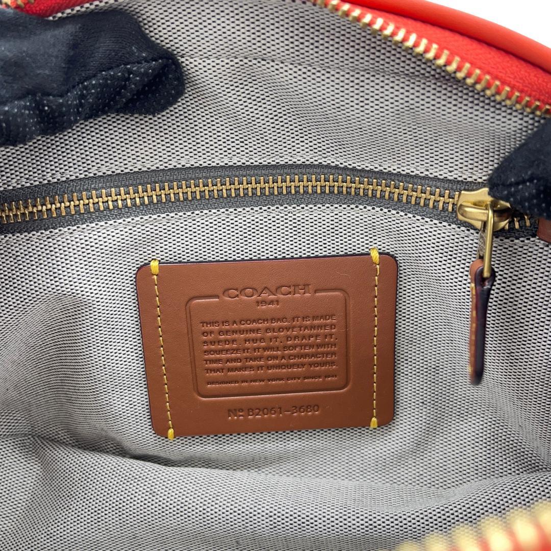 COACH コーチ グラブタンレザー ボディバッグ オレンジ