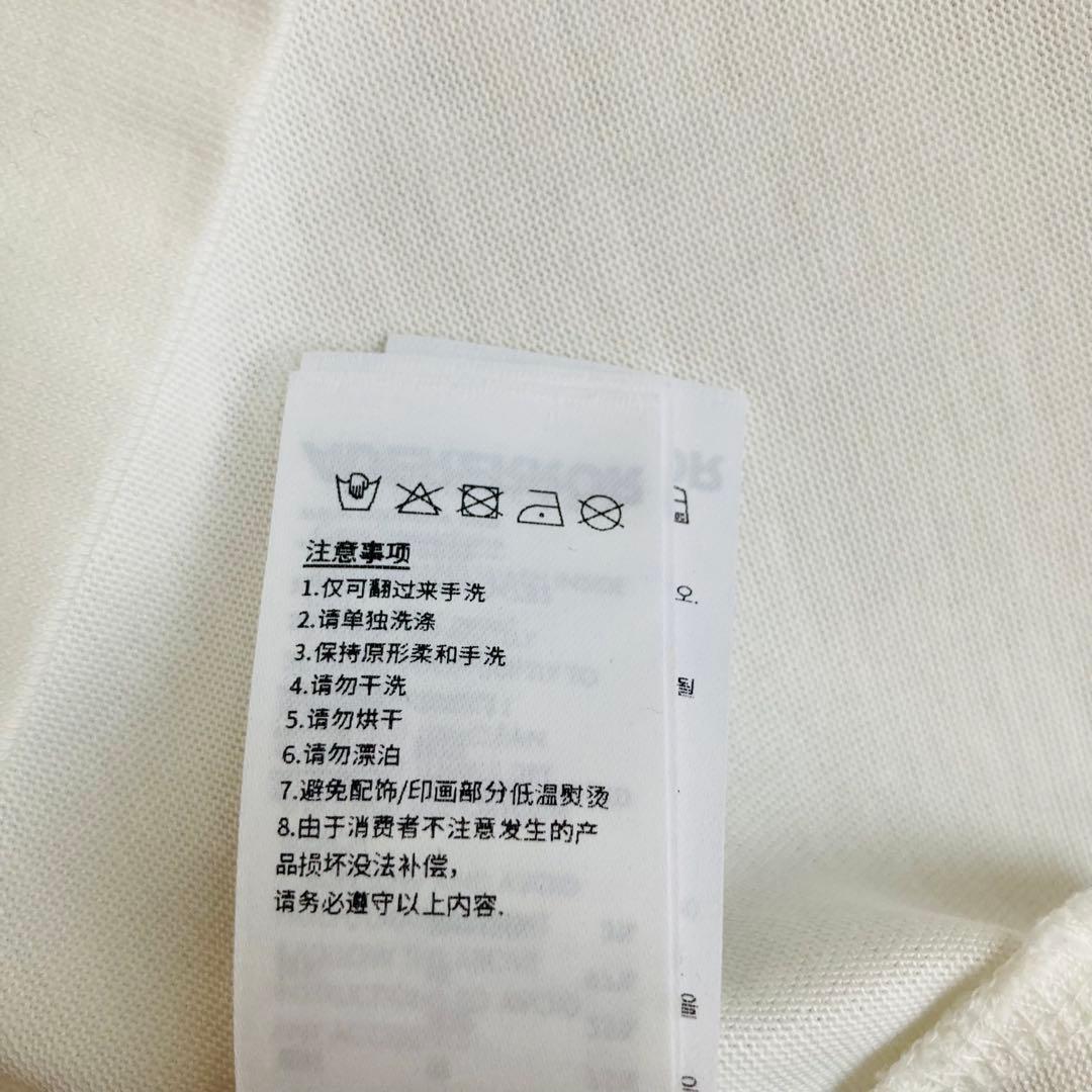 一回着用　ADERERROR Tシャツ　ステッチ　白　ロゴ　S アーダーエラー
