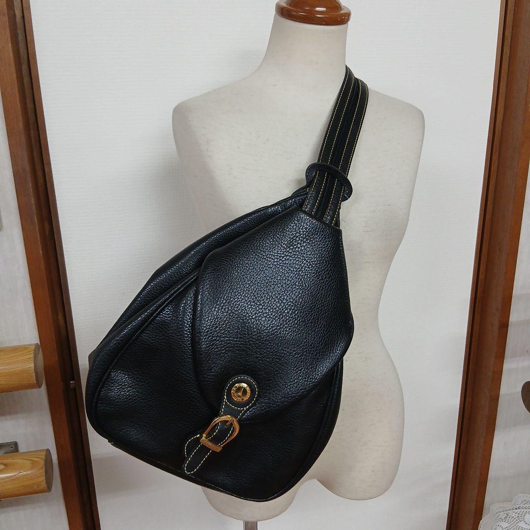 美品✨ラトゥールエッフェル　2wayボディバッグ　リュック　シボ革　レザー　黒