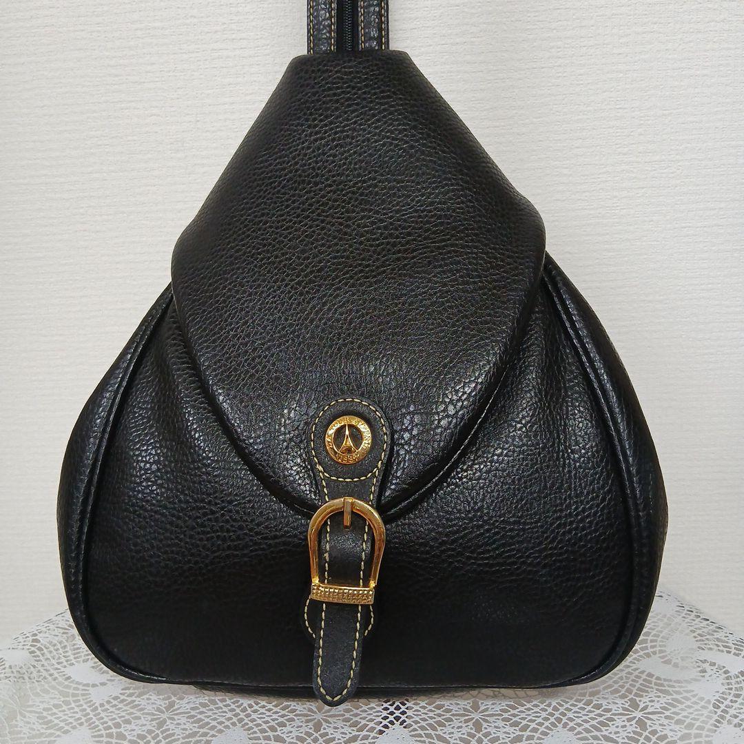 美品✨ラトゥールエッフェル　2wayボディバッグ　リュック　シボ革　レザー　黒
