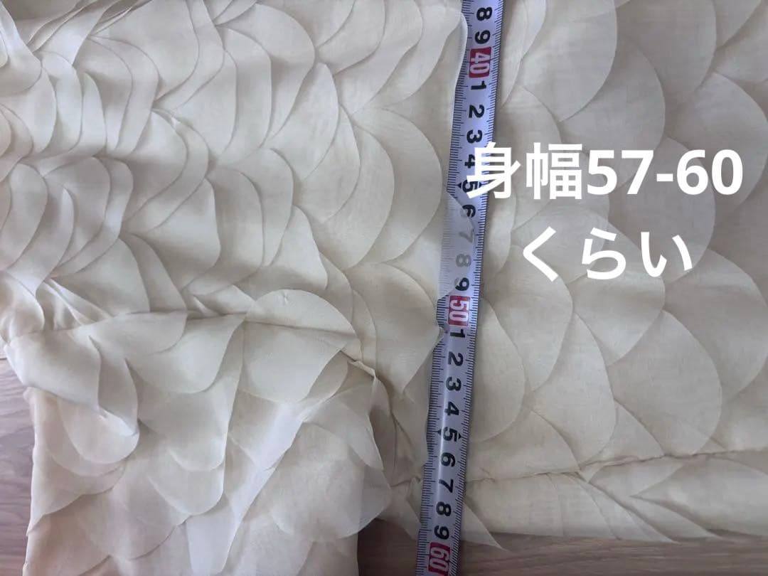 【未使用美品】ZARA コート　フリル　シースルー　アイボリー　お洒落　XL