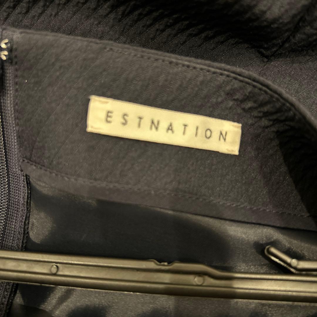 【^_^】ESTNATION ネイビー Aラインワンピース