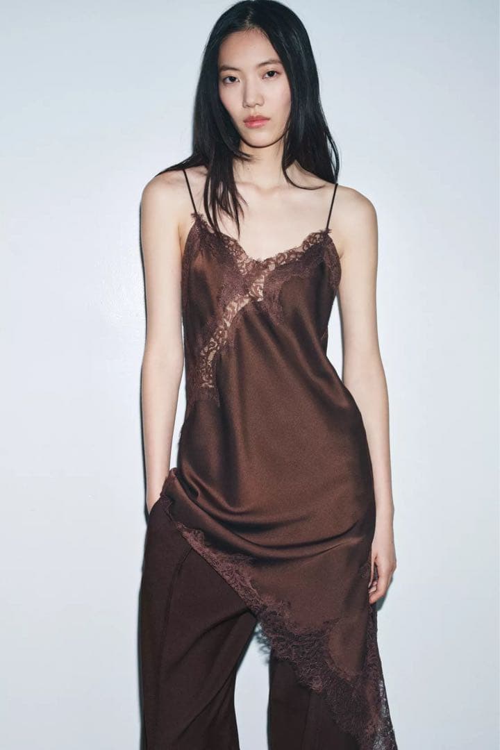 ZW COLLECTION アシンメトリーレースワンピース