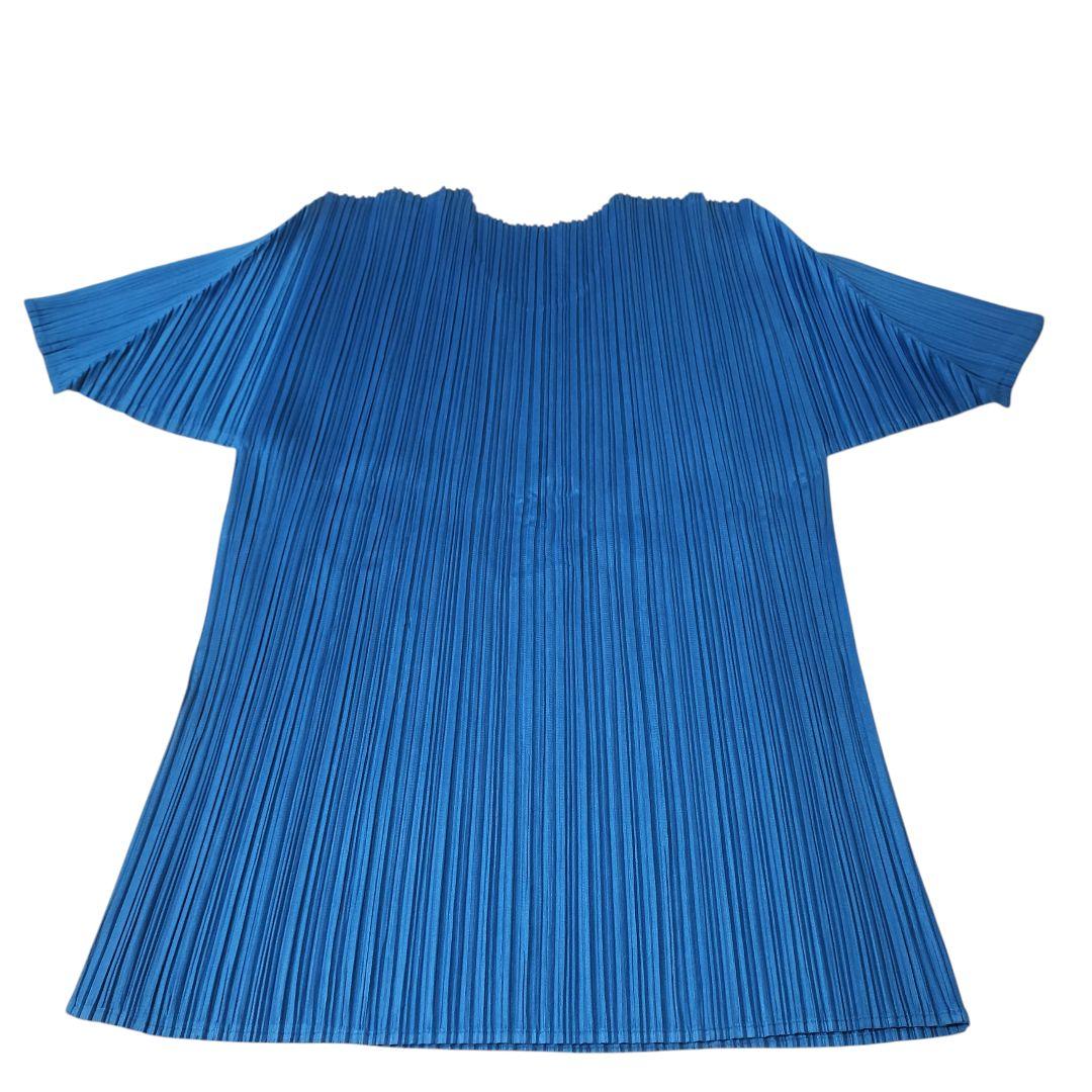 【美品】PLEATS PLEASE プリーツプリーズ 半袖 トップス 青 ブルー