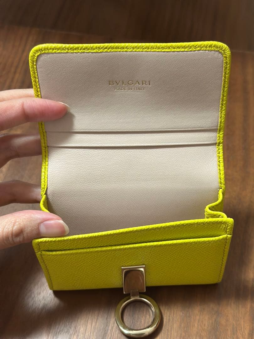 BVLGARI イエロー 三つ折り財布　カードケースセット