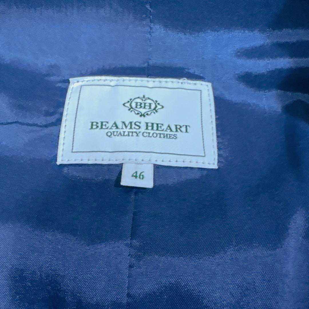 BEAMS HEART ジレ ベスト ネイビー 新品タグ付ヘリンボーン ベスト