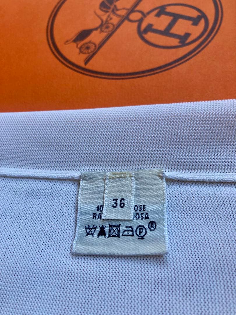 HERMÈS ロングカーディガン シェルボタン ビスコース正規品 クリーニング済