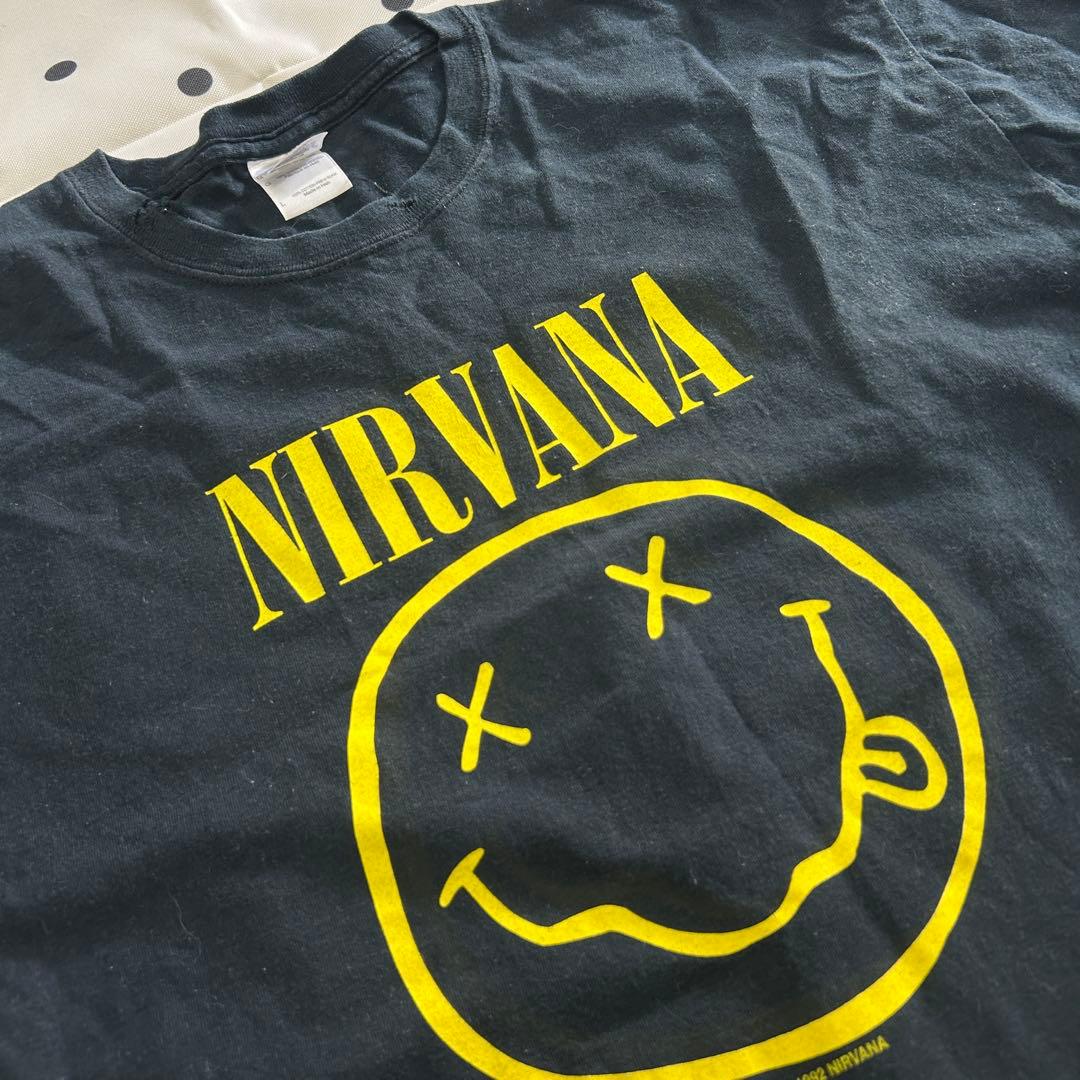 NIRVANA Tシャツ SMILEY FACE GILDAN L
