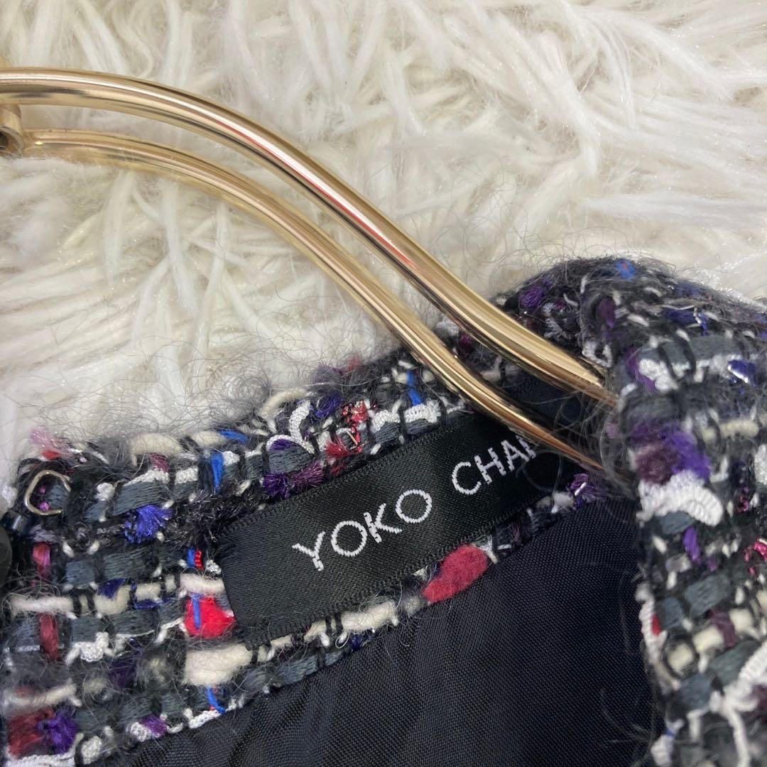 YOKO CHAN ツイードワンピース グレー マルチカラー 38 フォーマル