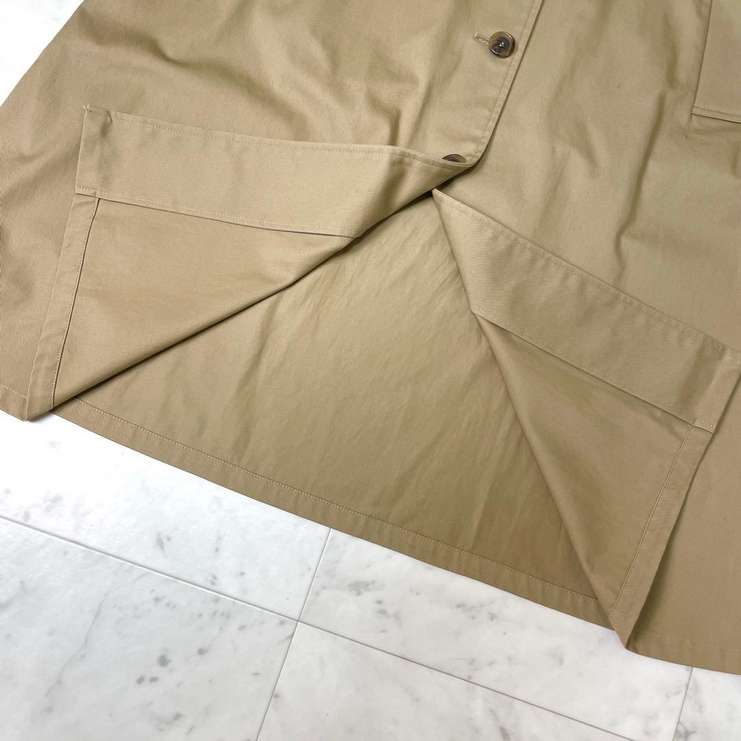 専用【美品】ミズイロインド ステンカラーコート チェック Aライン F ベージュ
