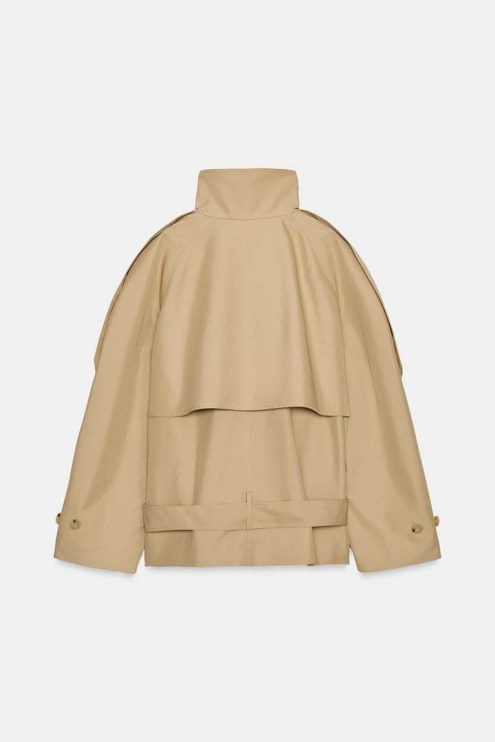 ZARA ショート丈ハイネックトレンチコートZW COLLECTION S