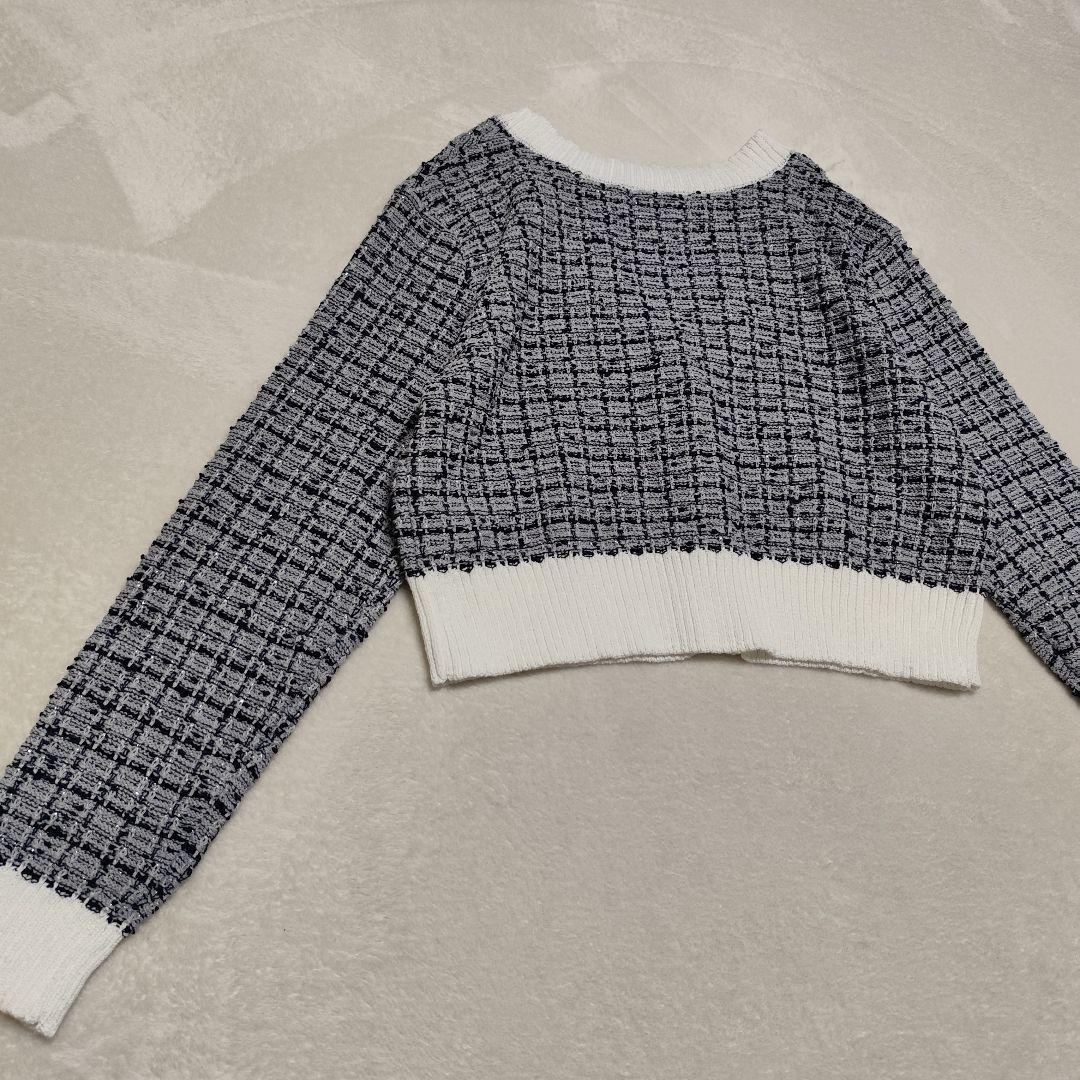 美品 MARY QUANT ツイードニット アンサンブル ネイビー M