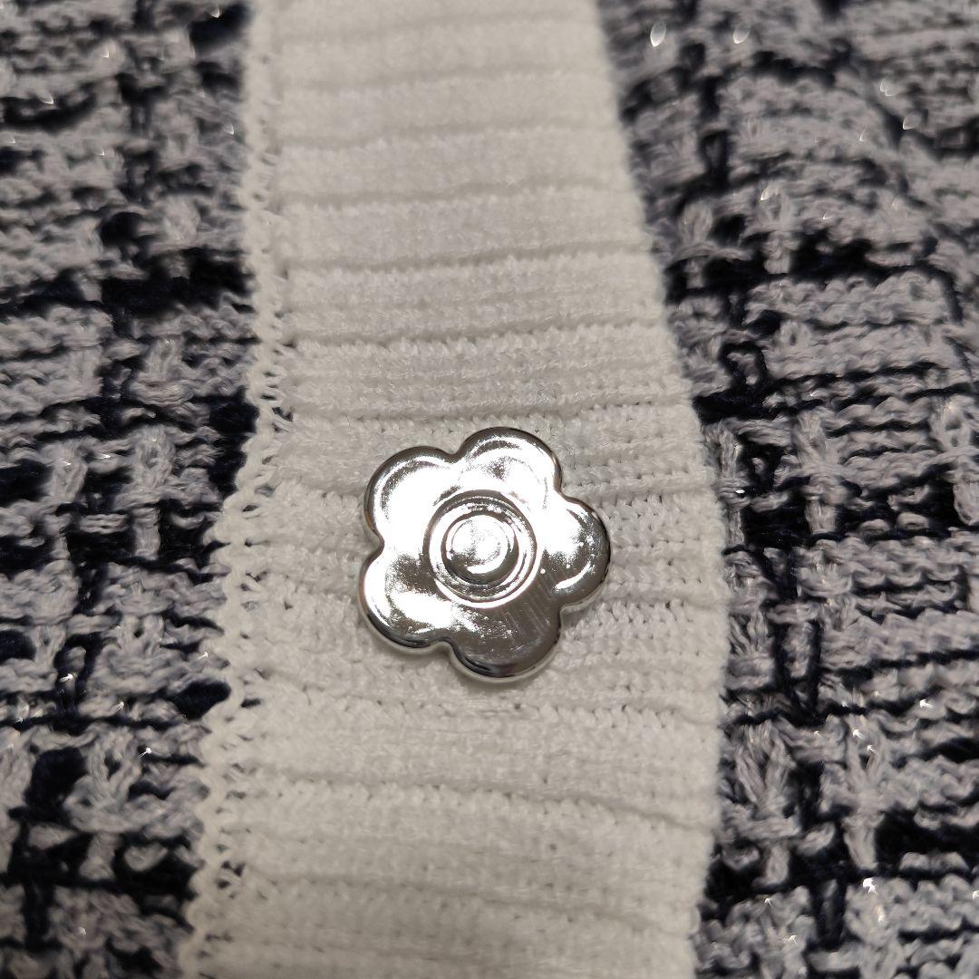 美品 MARY QUANT ツイードニット アンサンブル ネイビー M