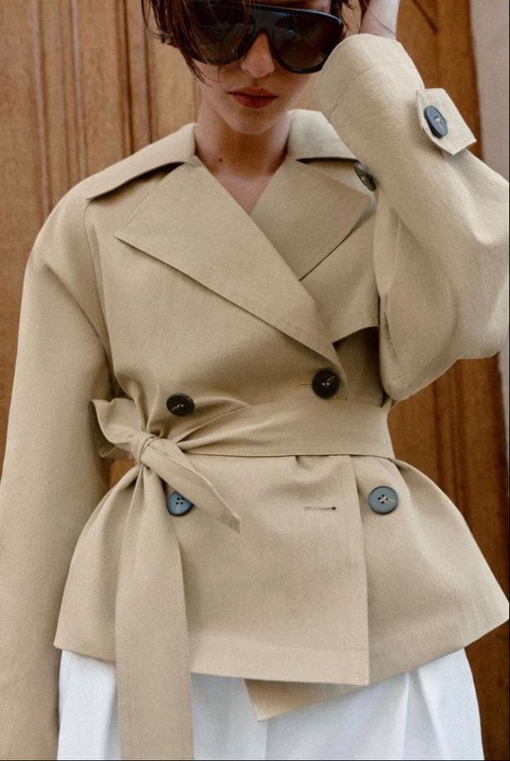 ZARA ショートトレンチコート ショルダーパット付き XS 新品