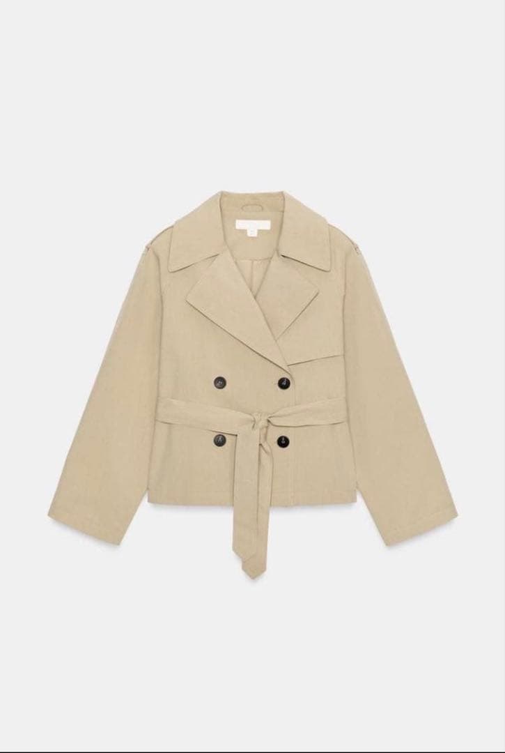 ZARA ショートトレンチコート ショルダーパット付き XS 新品