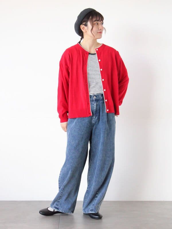 【未使用タグ付】SamansaMos2【オーガニックコットン】デニムバレルパンツ