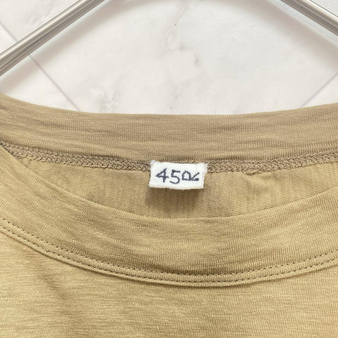 美品✨45R シルク切り替え　ペイズリーバンダナ柄　Tシャツ　フレンチスリーブ
