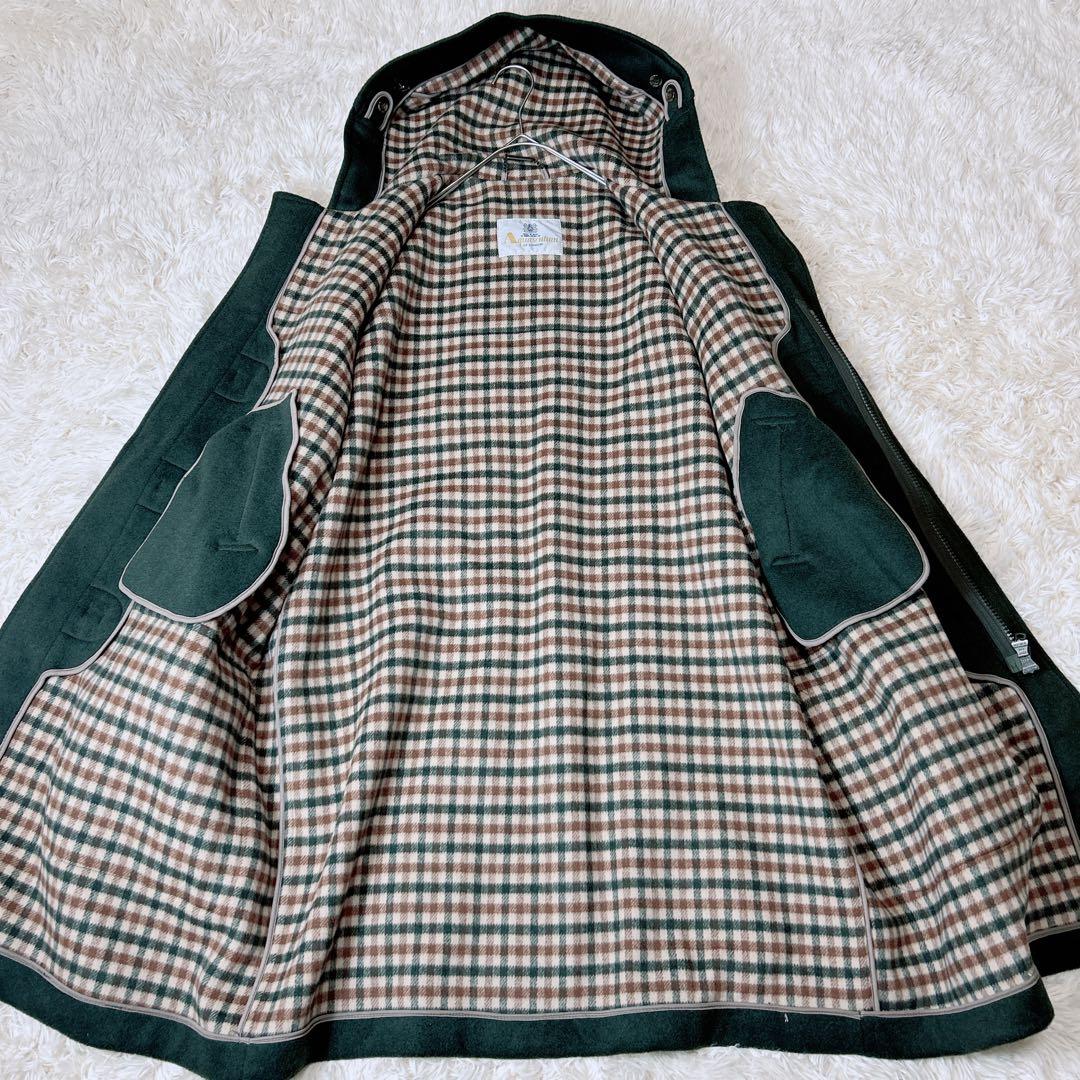 Aquascutum ダッフルコートREG40 英国製ウール ダークグリーン