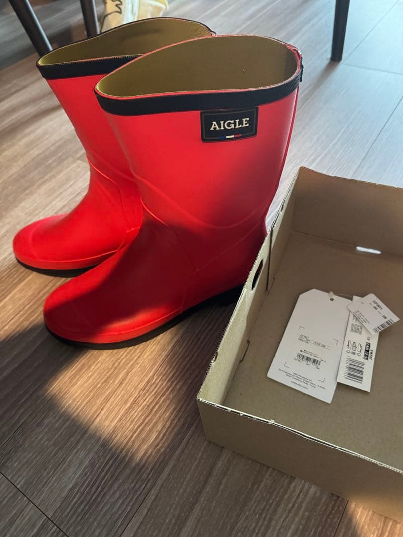 AIGLE 赤 長靴 フランス製