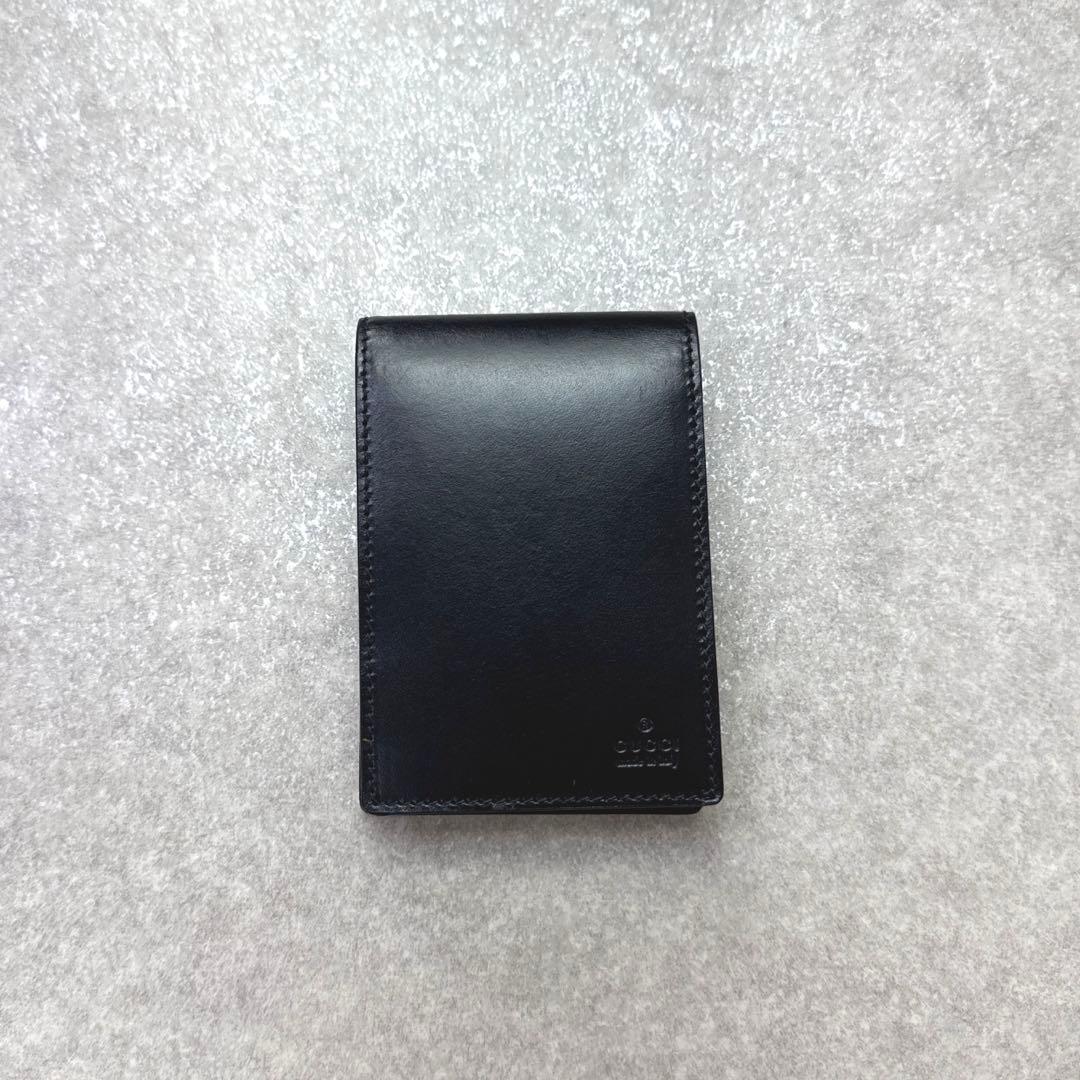 GUCCI グッチ レザー ブラック メモ帳ケース & メモ帳 シリアル刻印