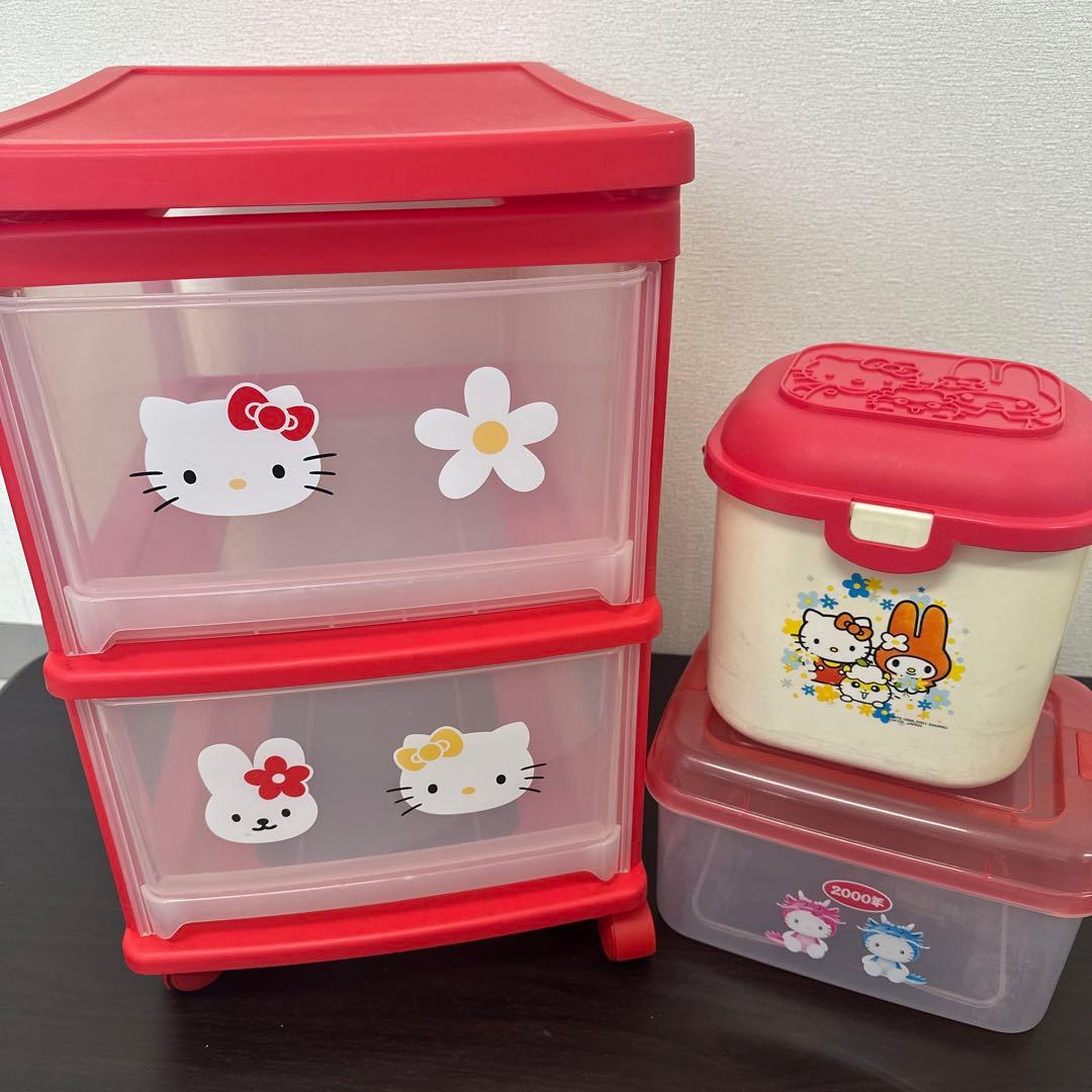 ハローキティ収納ケース　昭和レトロ　おまけ付き