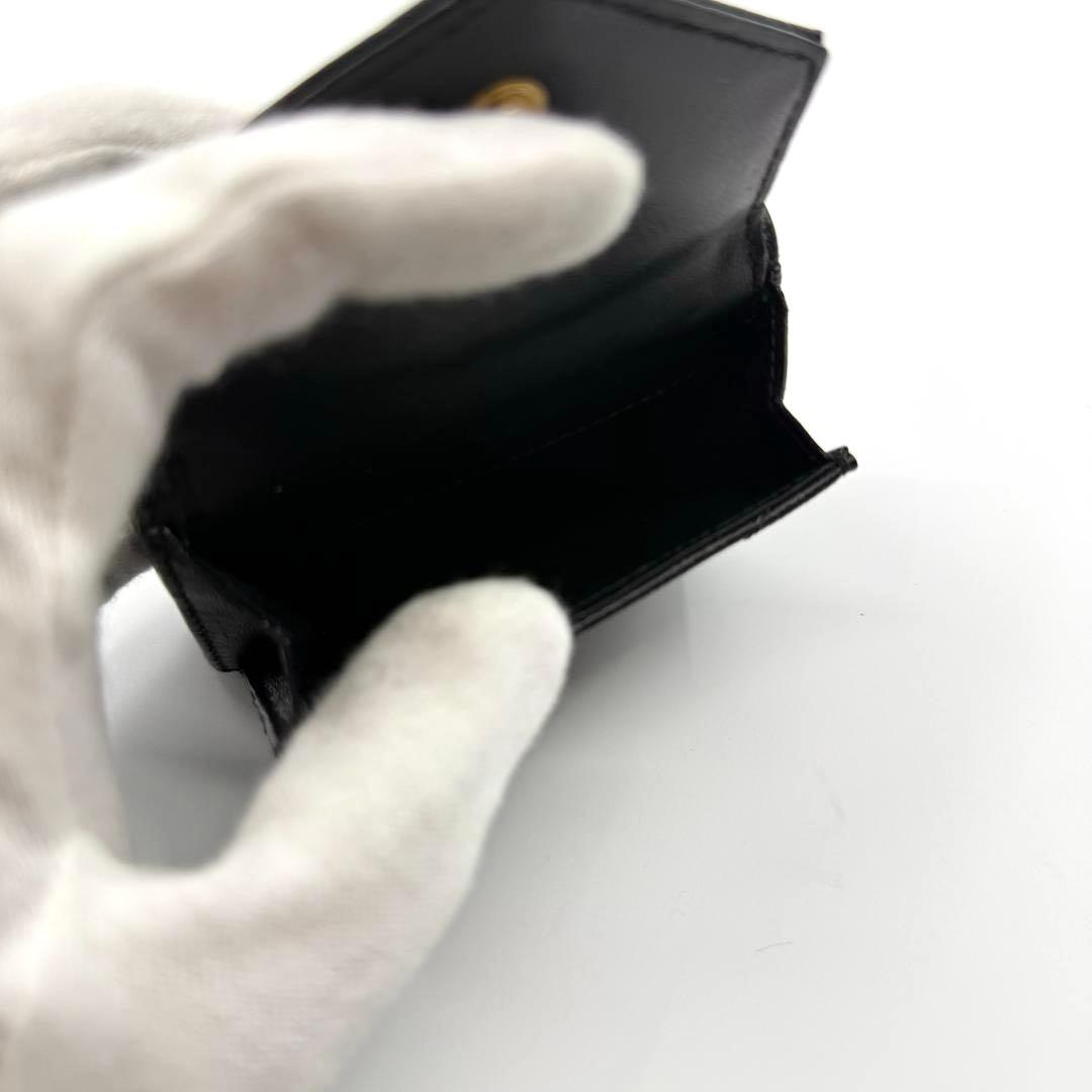 サンローラン　ブラック　三つ折り財布
