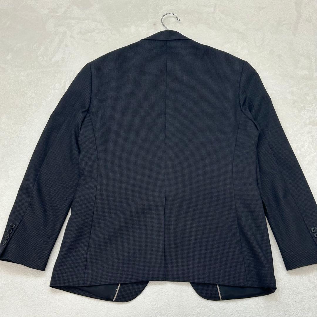 TAKAQ 洗濯可 ダークグレー スーツ セットアップ AB5 チェック