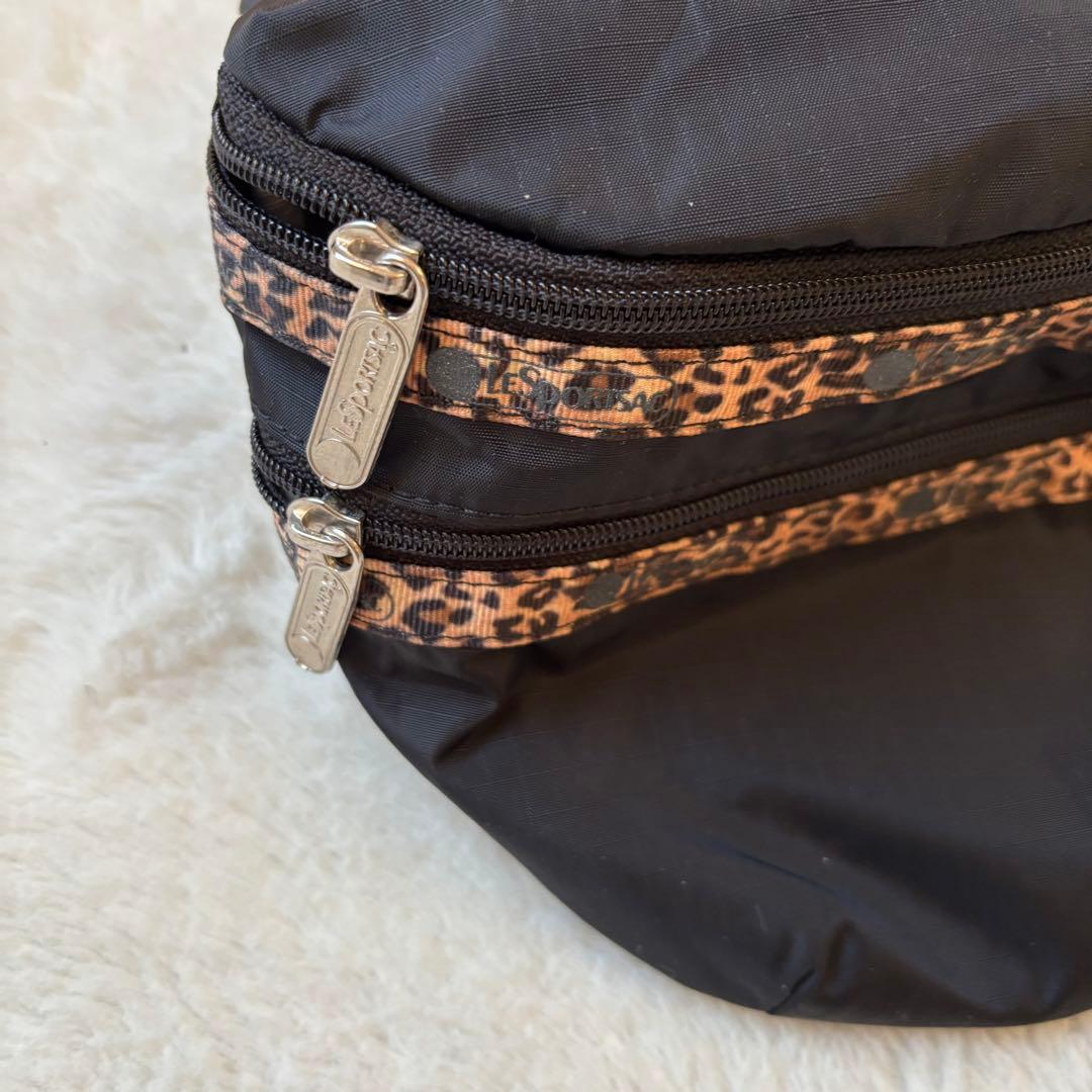 美品　希少　レスポートサック　ボディバッグ ヒョウ柄 ブラック