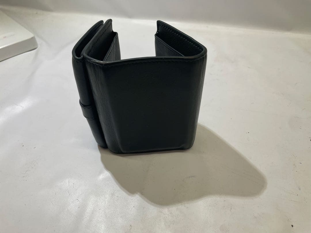 YSL グリーンレザー 三つ折り財布