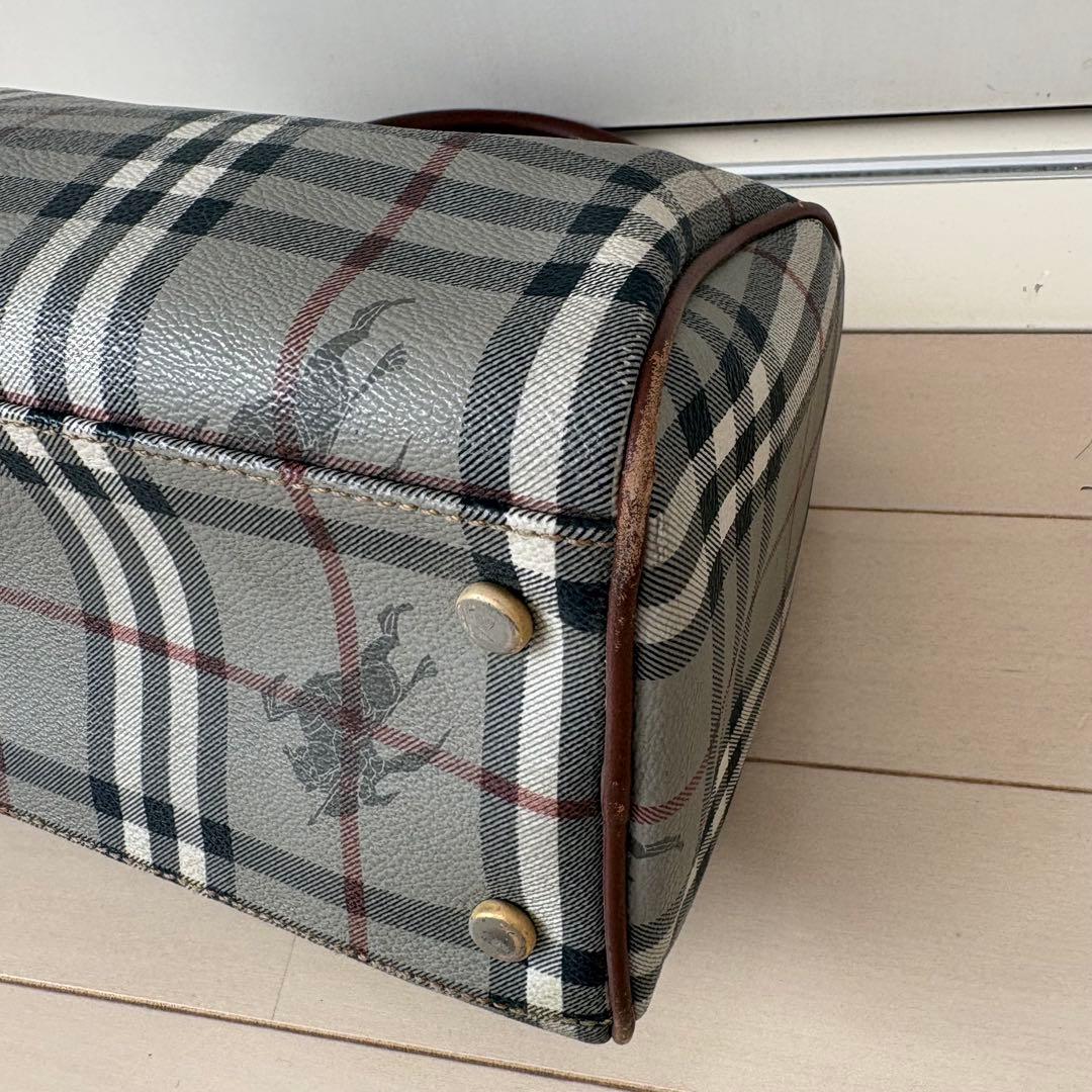 BURBERRY ミニボストンバッグ ノバチェック ホースロゴ　バーバリー