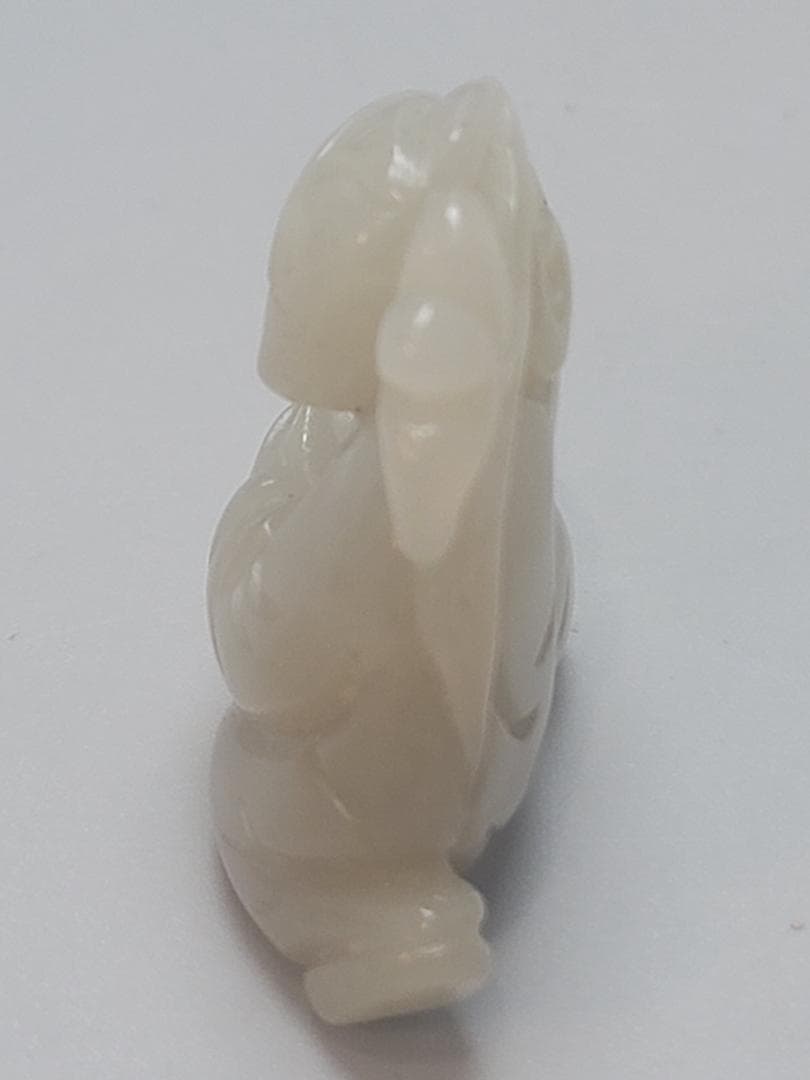 中国　 　人物刻　 和田玉 白玉 童子 細密彫